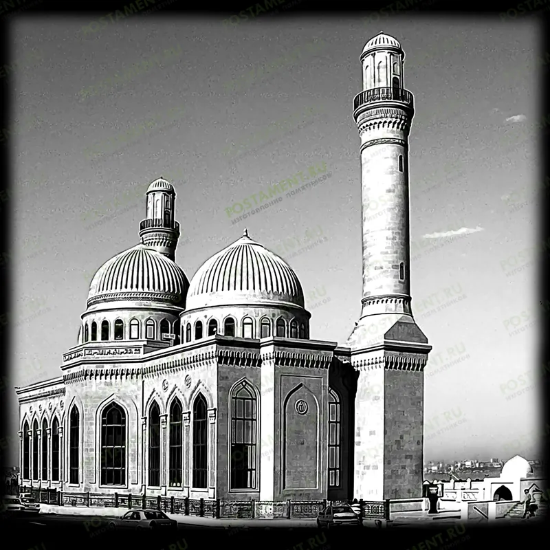Мечеть с минаретом гравировка на памятник 97041