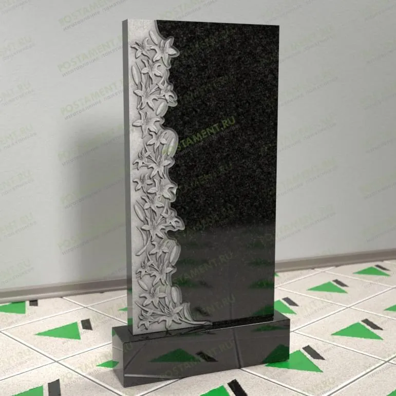 Памятник с резными лилиями 12582