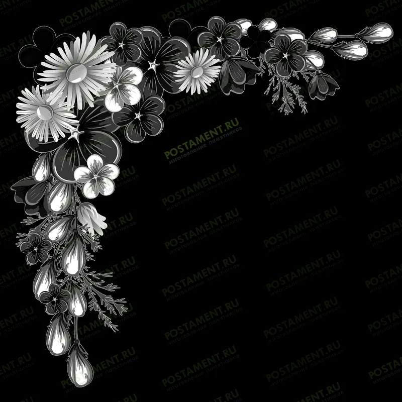 полевые цветы уголок на памятник 96050