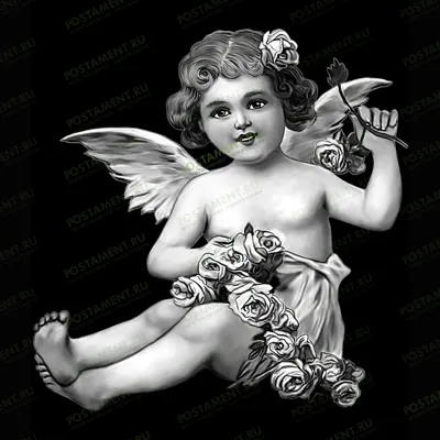 Улыбающийся ангелок для изображения на детском памятнике