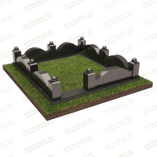 Бордюр на могилу со столбами 22125