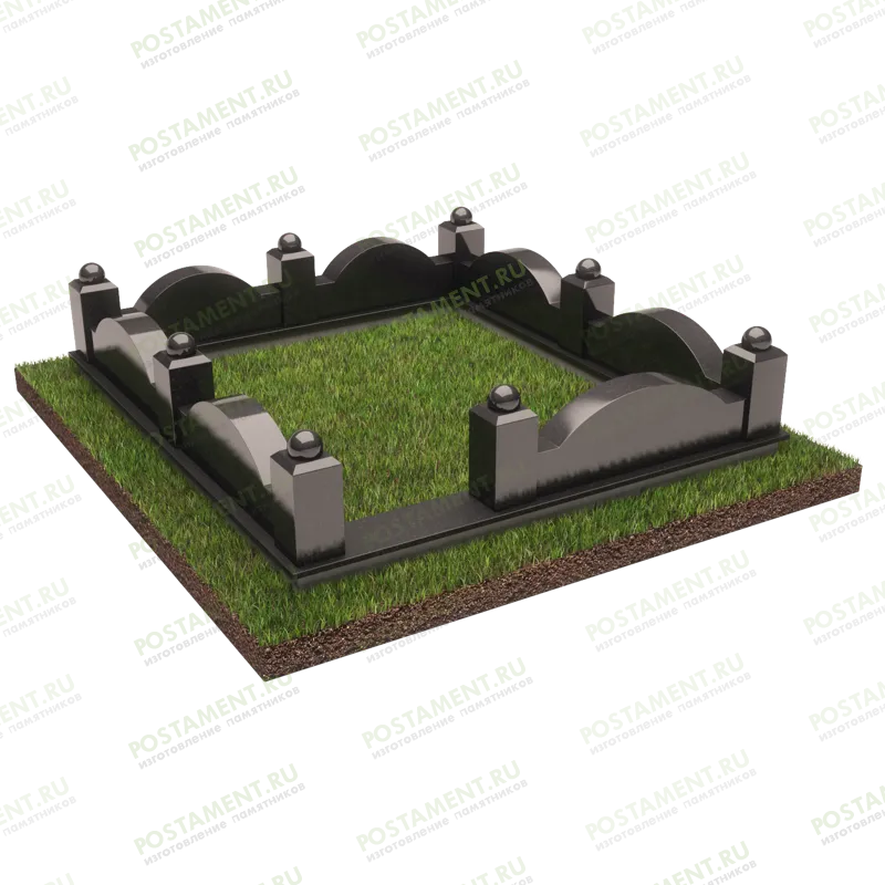 Бордюр на могилу со столбами 22125