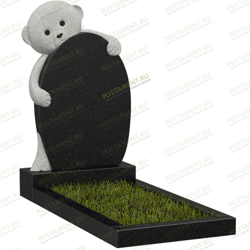 Памятник с мишкой из гранита