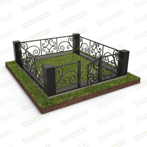 Цоколь с оградой на могилу 22161