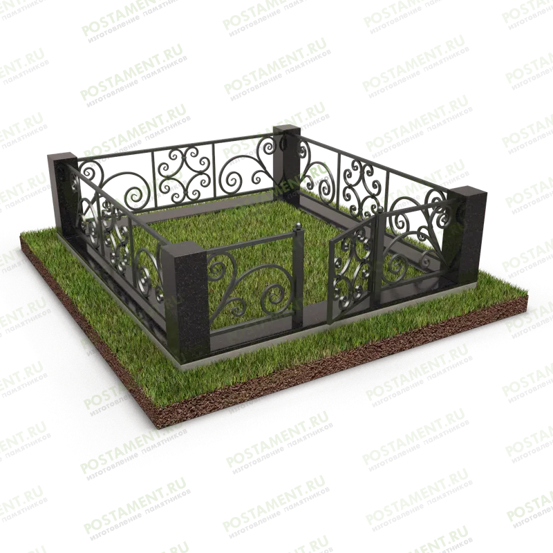 Цоколь с оградой на могилу 22161