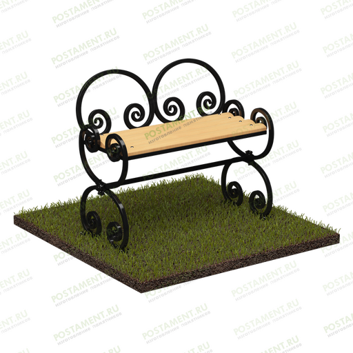 Ритуальная лавочка со спинкой на кладбище 50110