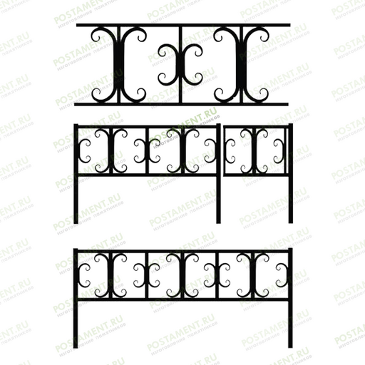Ритуальная кованая ограда 32017