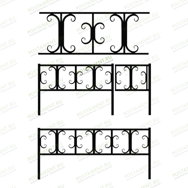 Ритуальная кованая ограда 32017