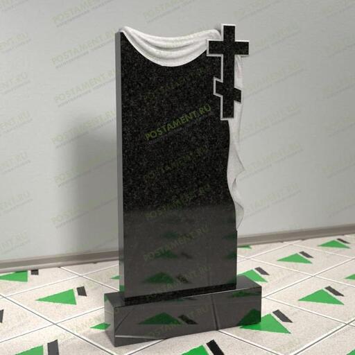 Памятник с драпировкой и крестом 12308