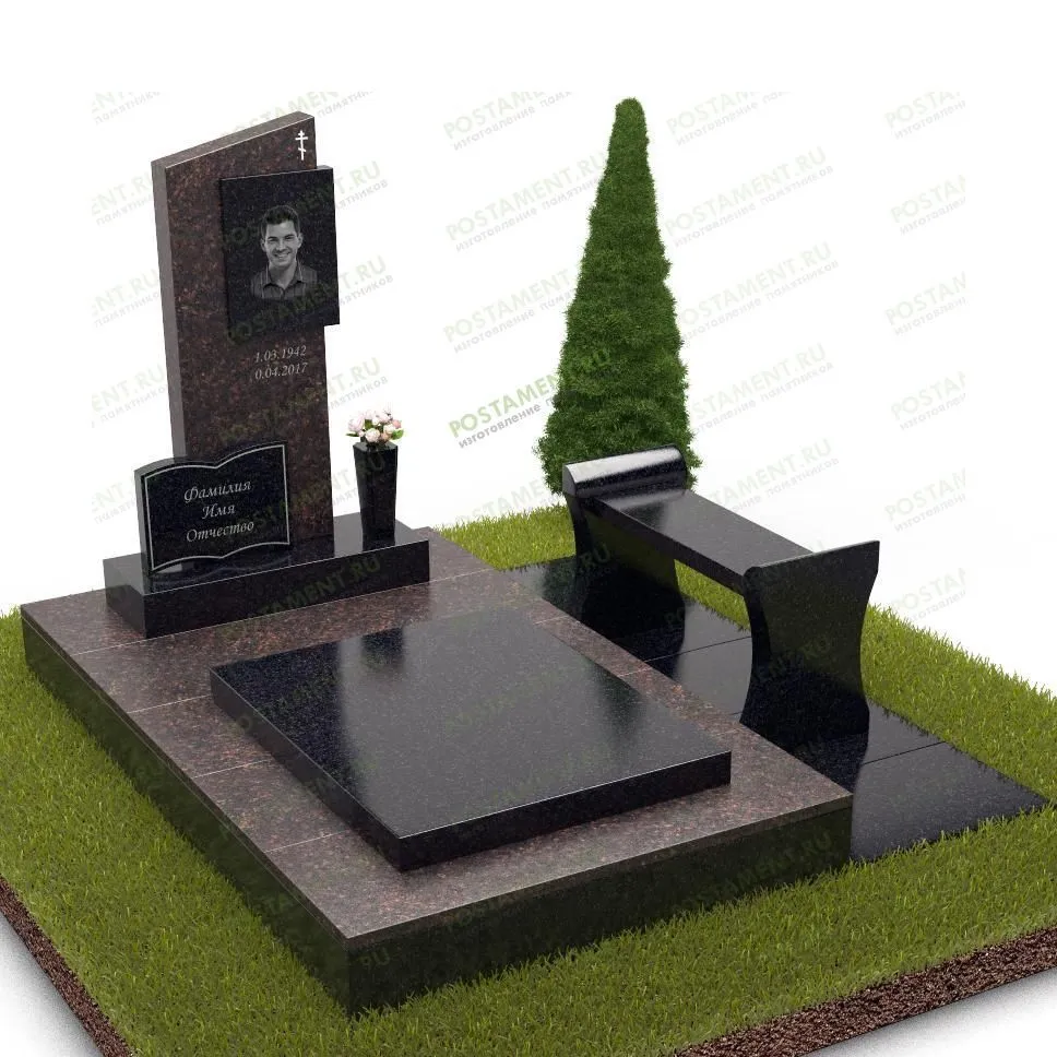 Комплекс с книгой из гранита и лавочкой 18846