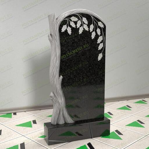 Памятник с дубом на могилу из гранита 12121