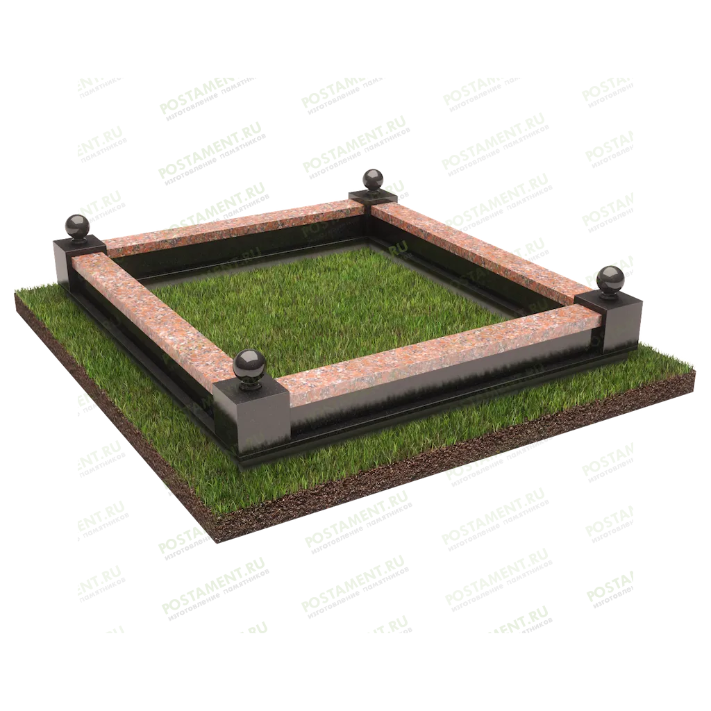 Каменный цоколь с шарами 22130