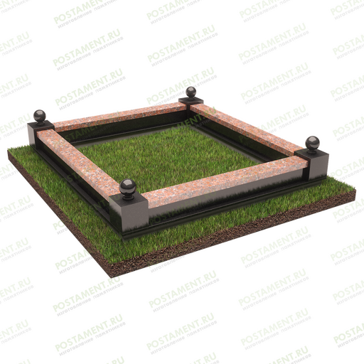 Каменный цоколь с шарами 22130