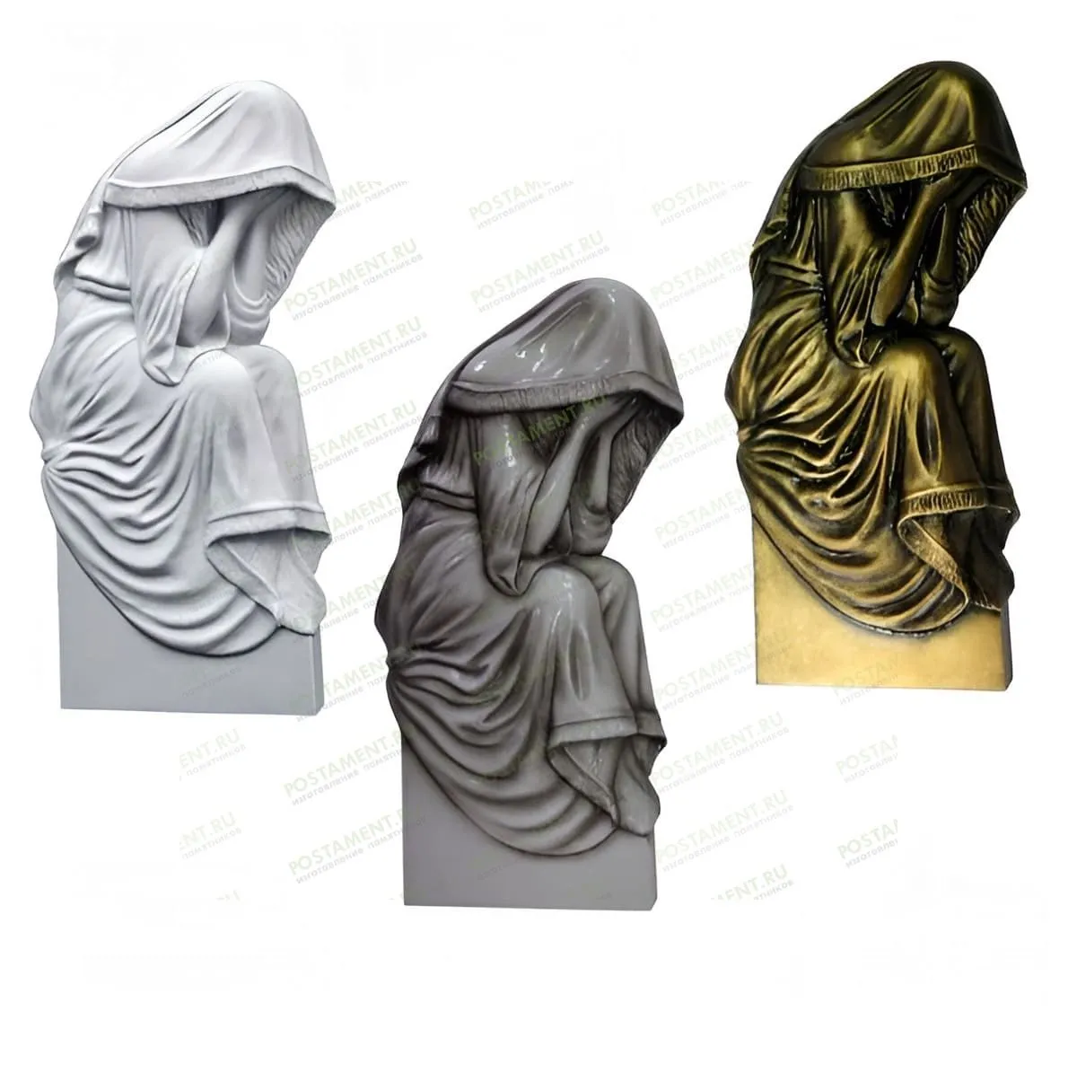 Дева скорбящая на памятник из акрила барельеф 82235