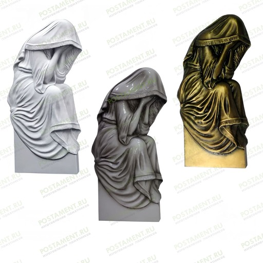 Дева скорбящая на памятник из акрила барельеф 82235