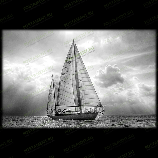 Яхта с парусами на памятник