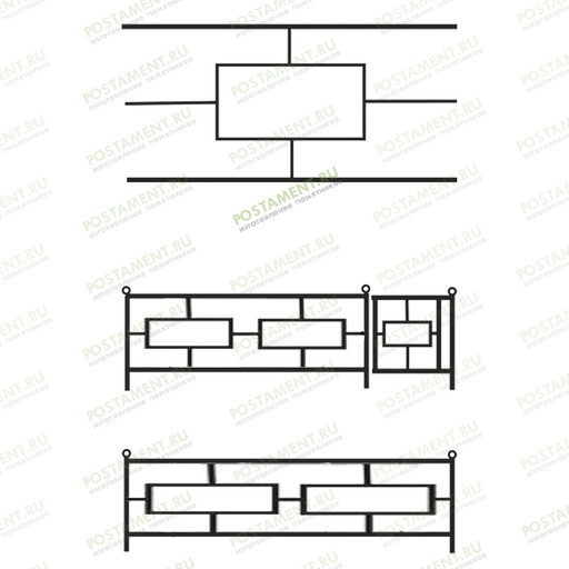Ограда на могилу недорогая 30007