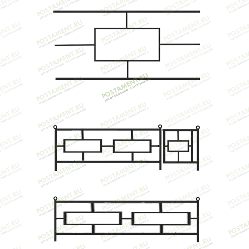Ограда на могилу недорогая 30007