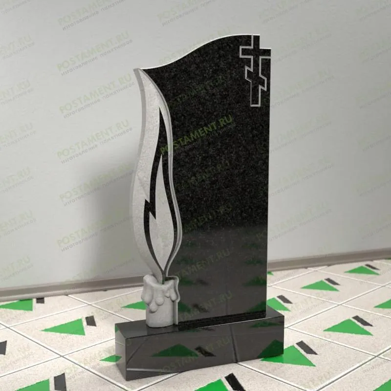 Памятник со свечой и крестом 13101