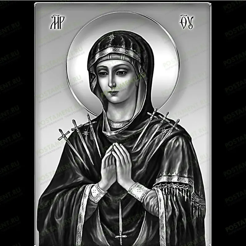 Икона Богородица Семистрельная на памятник 98032