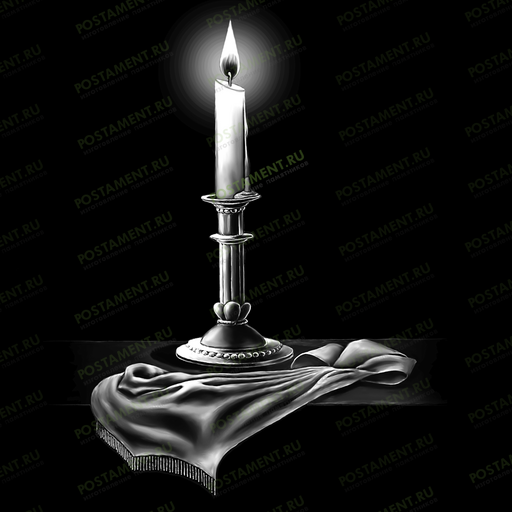 виньетка со свечой рисунок на памятник 92053