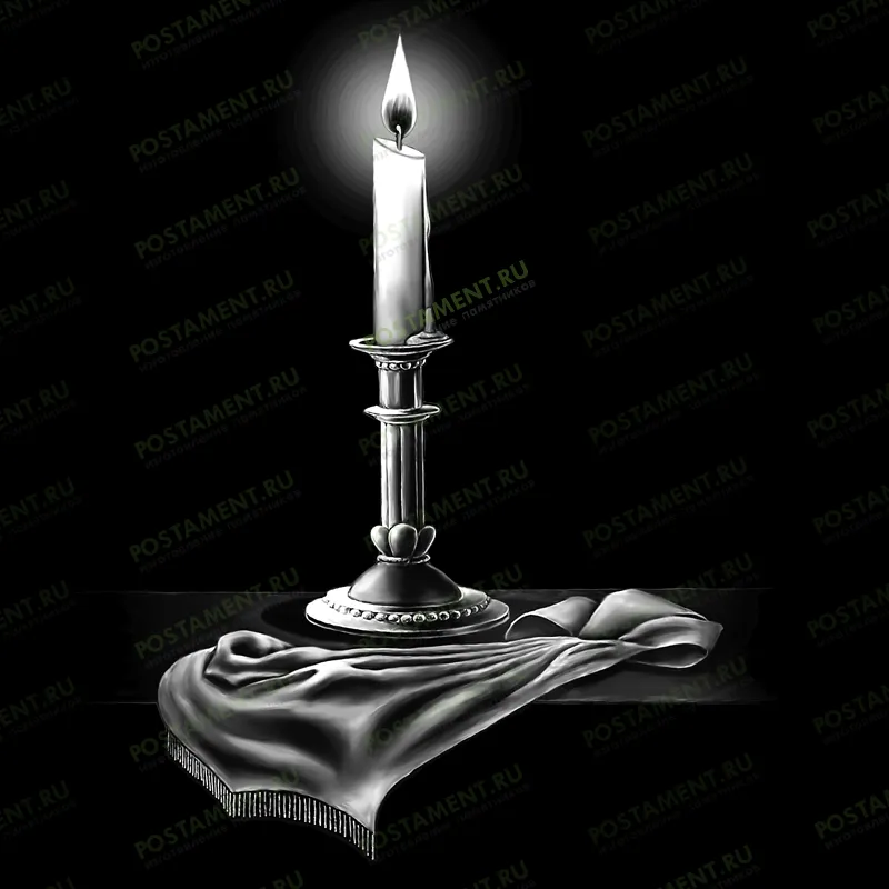 виньетка со свечой рисунок на памятник 92053