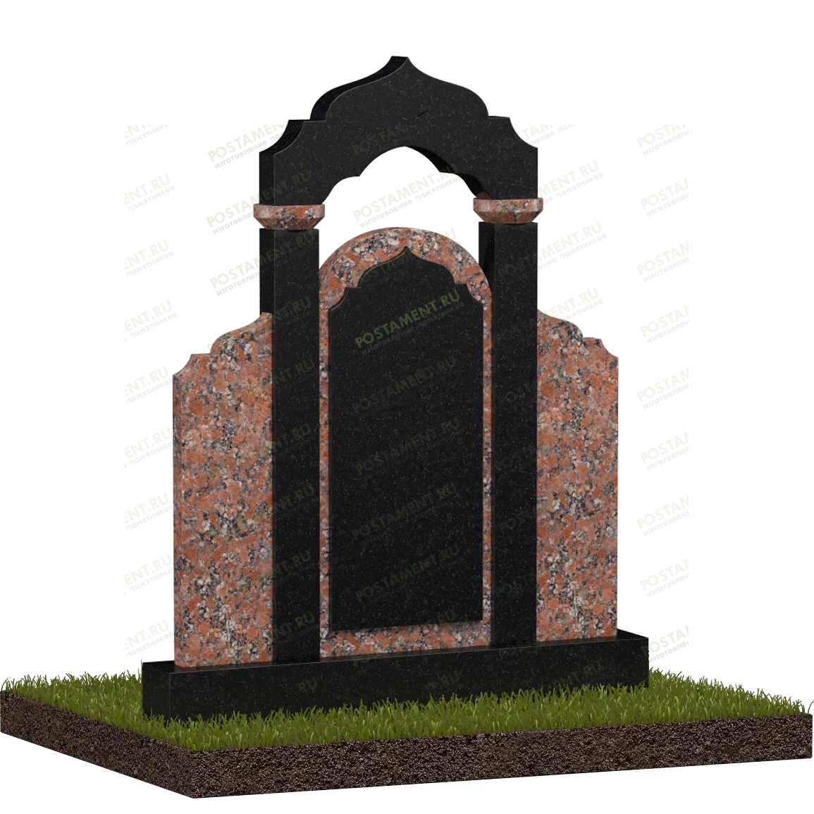 Элитный памятник с аркой на могилу 