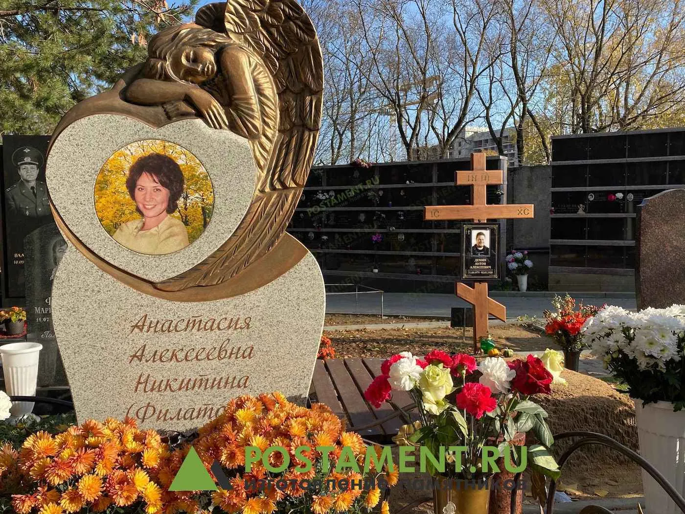 Портрет на керамике, бронзирование камня