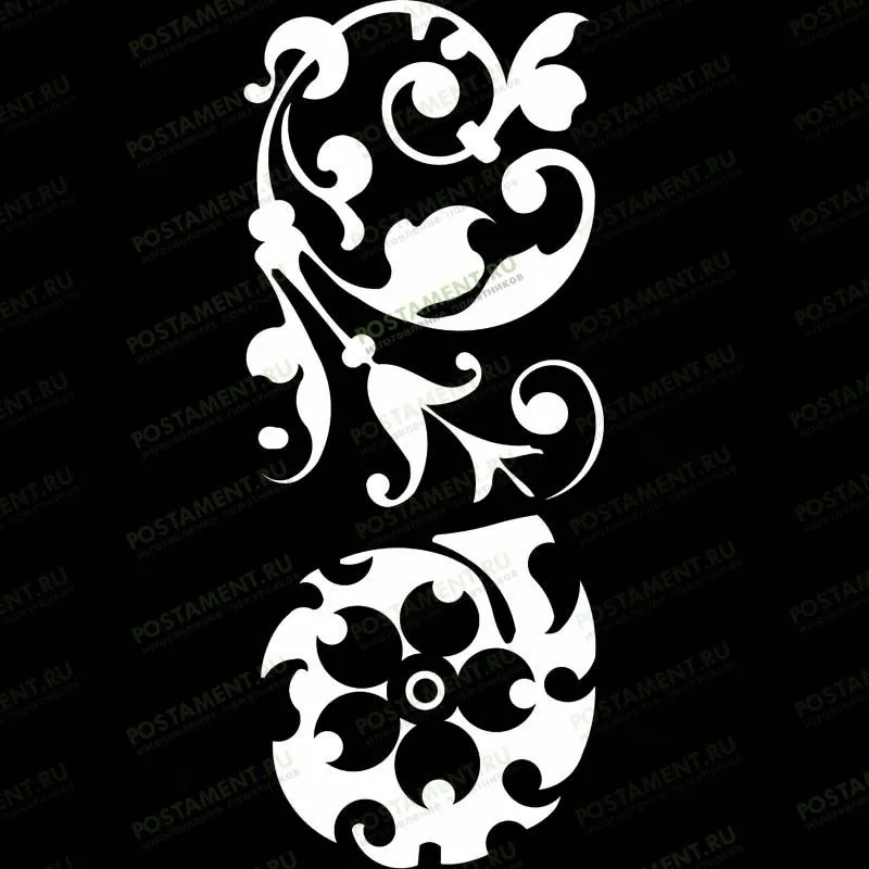 Орнамент с растительными мотивами для оформления памятника