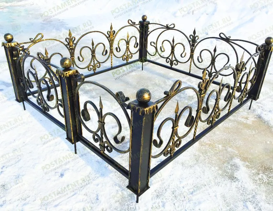 Кованая ограда эксклюзивная на могилу 34036
