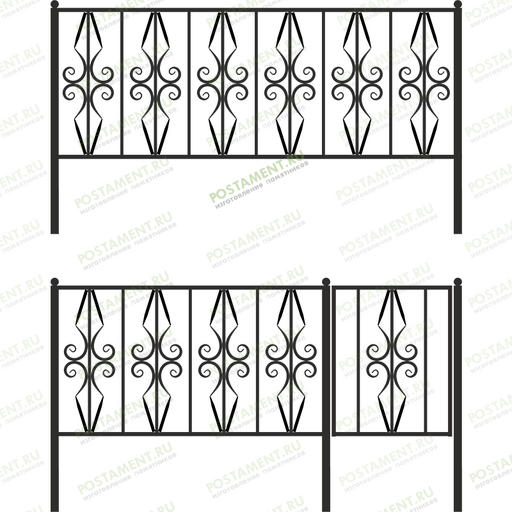 Высокое ограждение на кладбище 33018