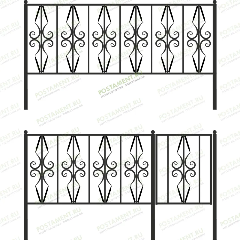 Высокое ограждение на кладбище 33018