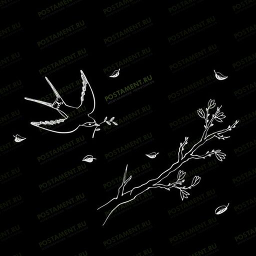 Ласточка гравировка на гранитный памятник