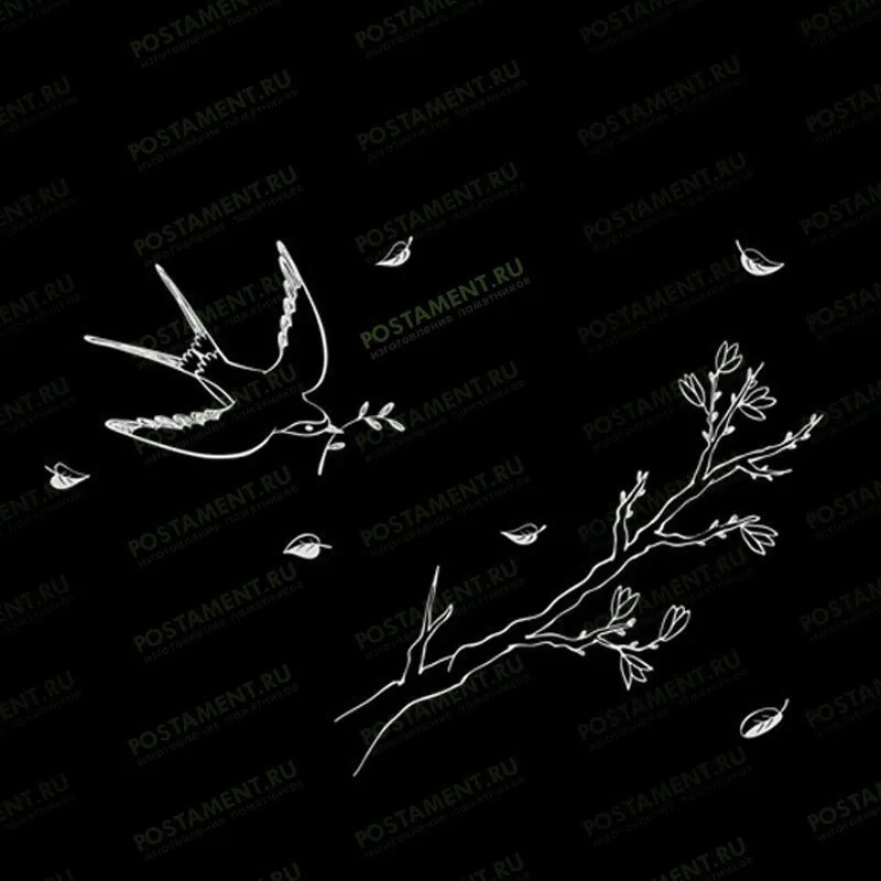 Ласточка гравировка на гранитный памятник