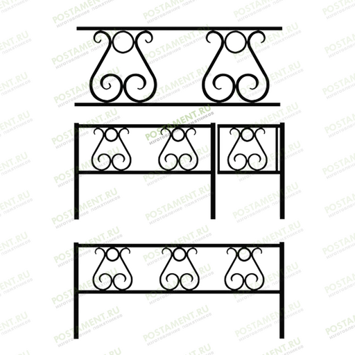 Стандартная ограда на кладбище 32012