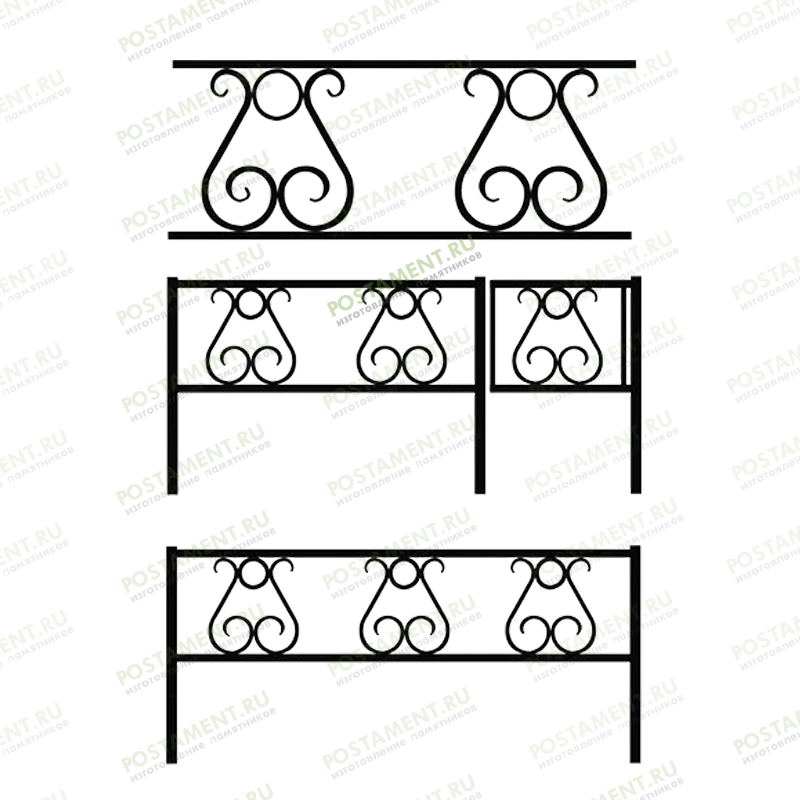 Стандартная ограда на кладбище 32012