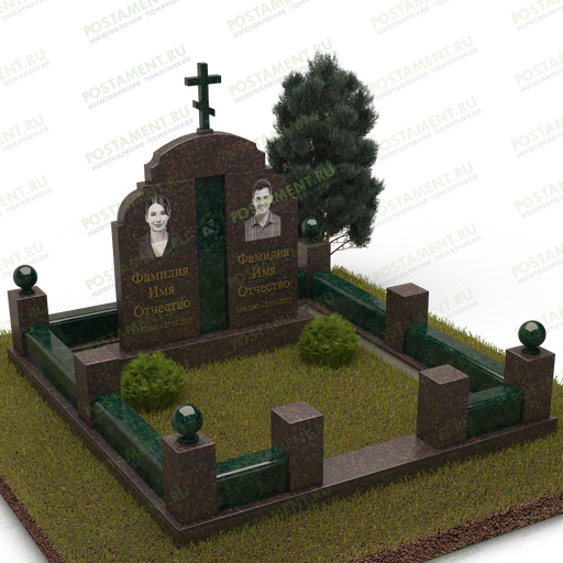 Гранитный комплекс на могилу 18818