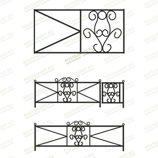 Оградка на кладбище простая 30009