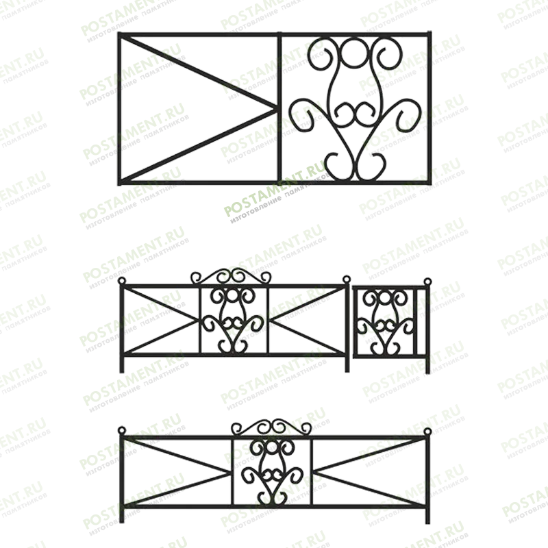Оградка на кладбище простая 30009