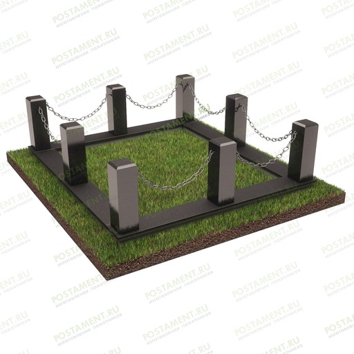 Цоколь с цепью на могилу 22173