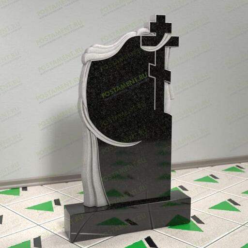 Памятник с тканью и крестом 12312