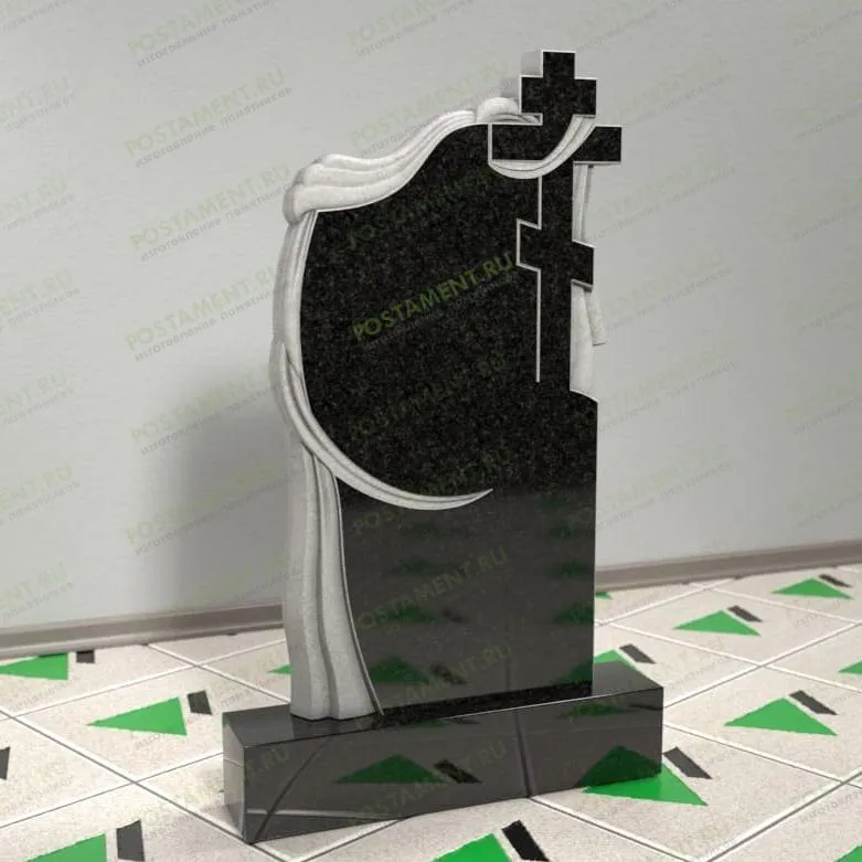 Памятник с тканью и крестом 12312