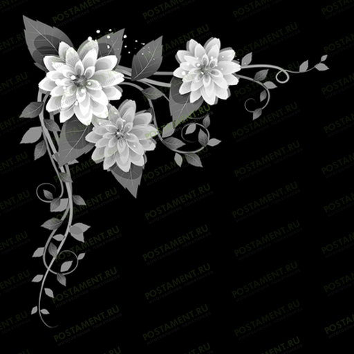 Уголок с цветком на памятник из гранита 96038