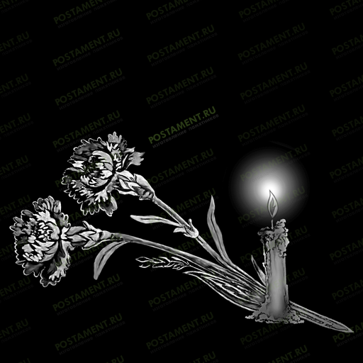 свеча с цветами на памятник гравировка 92031