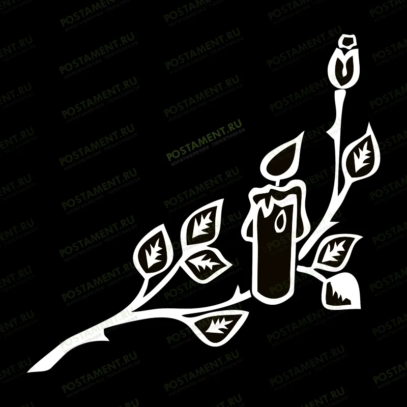 свеча с розами на памятник 92062