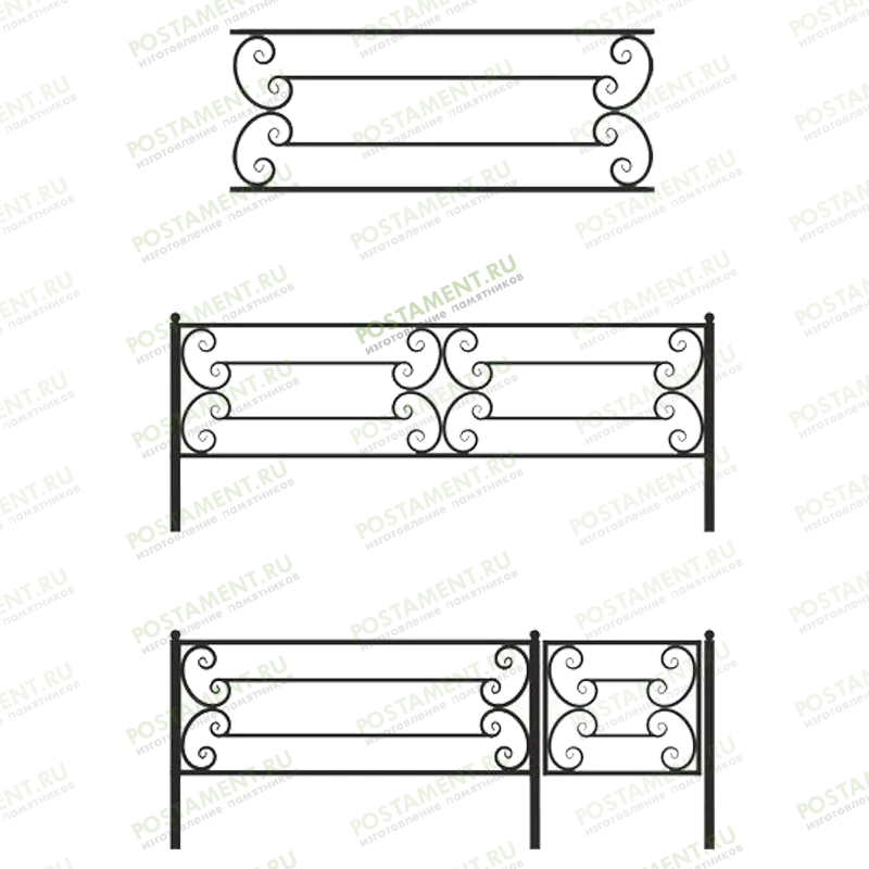 Простая оградка на могилку 30006
