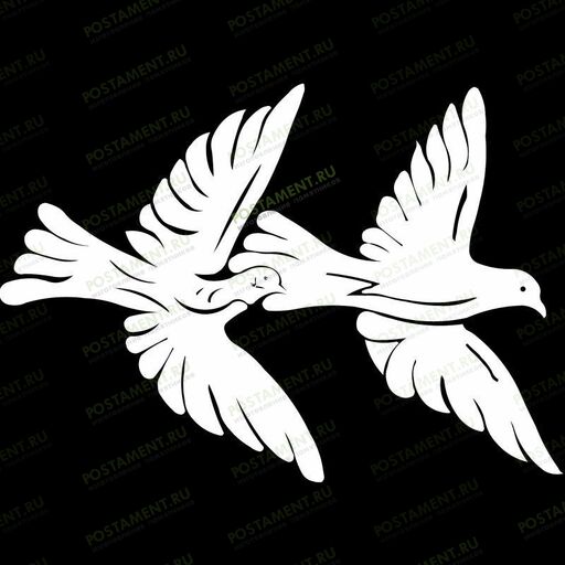 Пара голубей на памятнике из гранита 91103