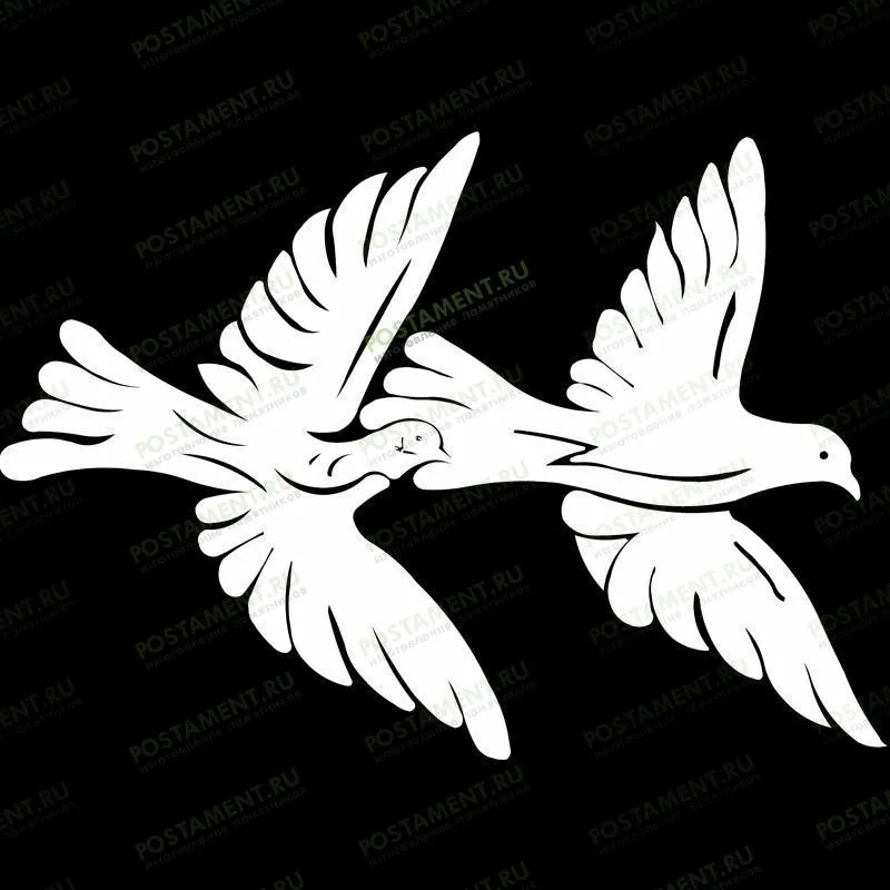 Пара голубей на памятнике из гранита 91103