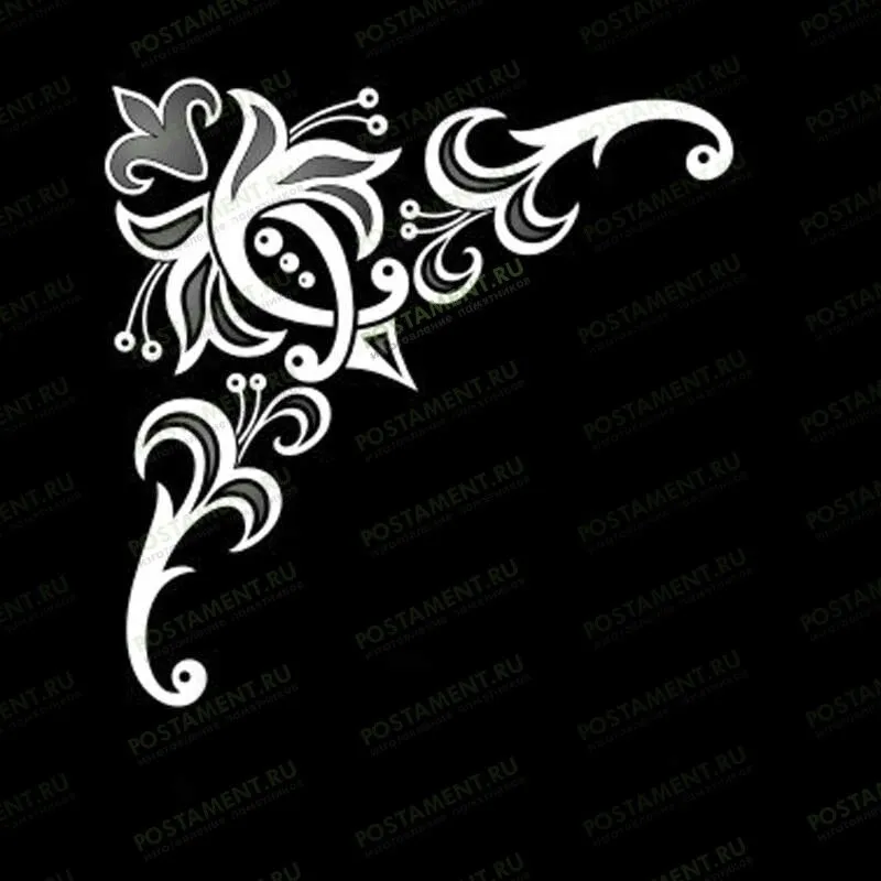 Уголок на памятник гравировка 96010