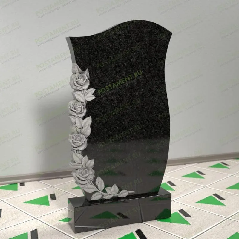 Памятник с резными розами 12514